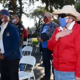 Nearly everyone in attendance at Wednesday's Veterans Day event, wore facemasks.